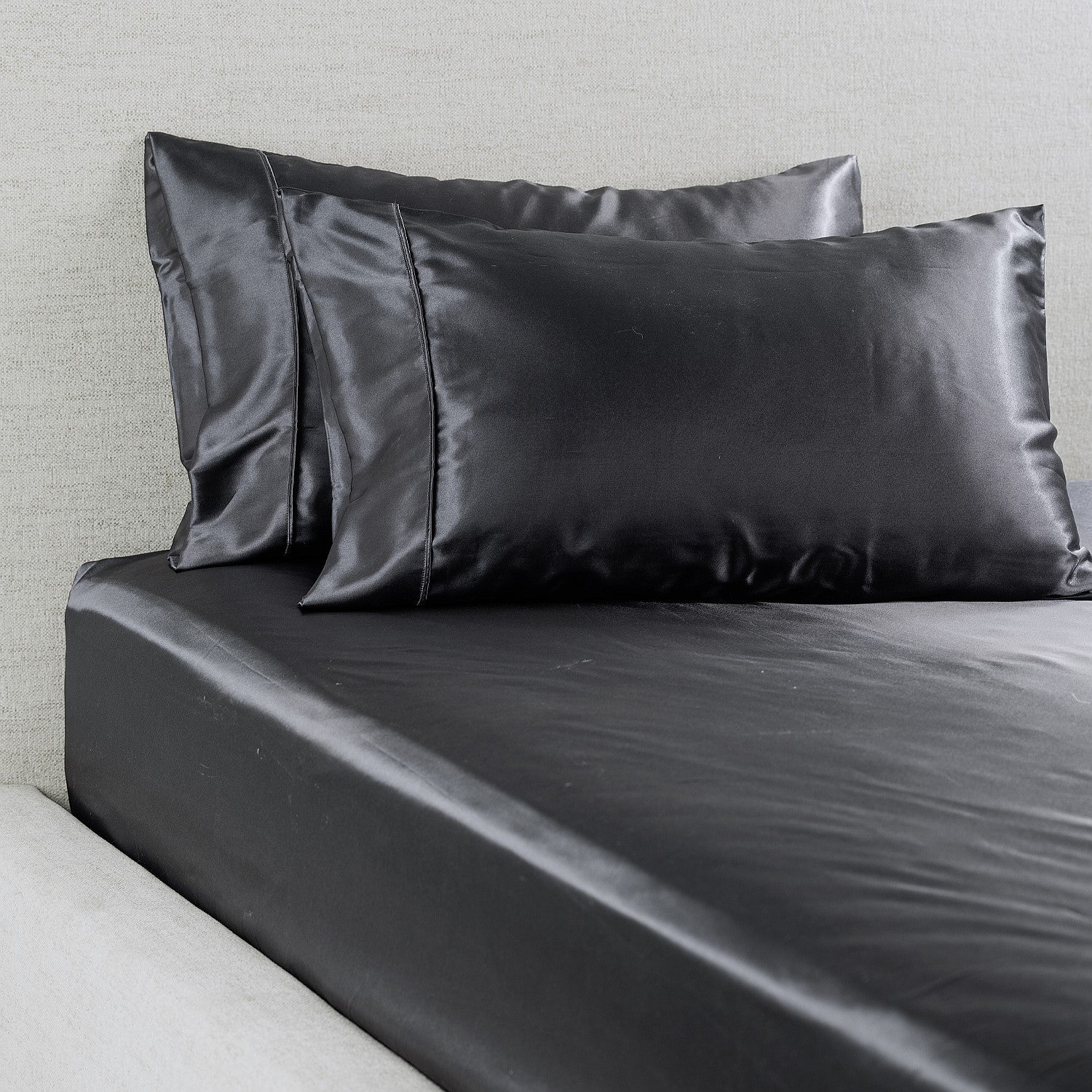Hometones Sadie Satin Fitted Sheet & Pillowcase/s