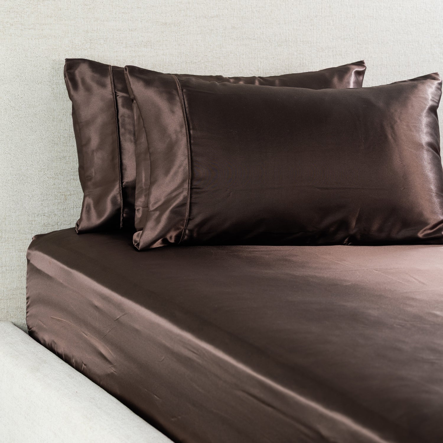 Hometones Sadie Satin Fitted Sheet & Pillowcase/s