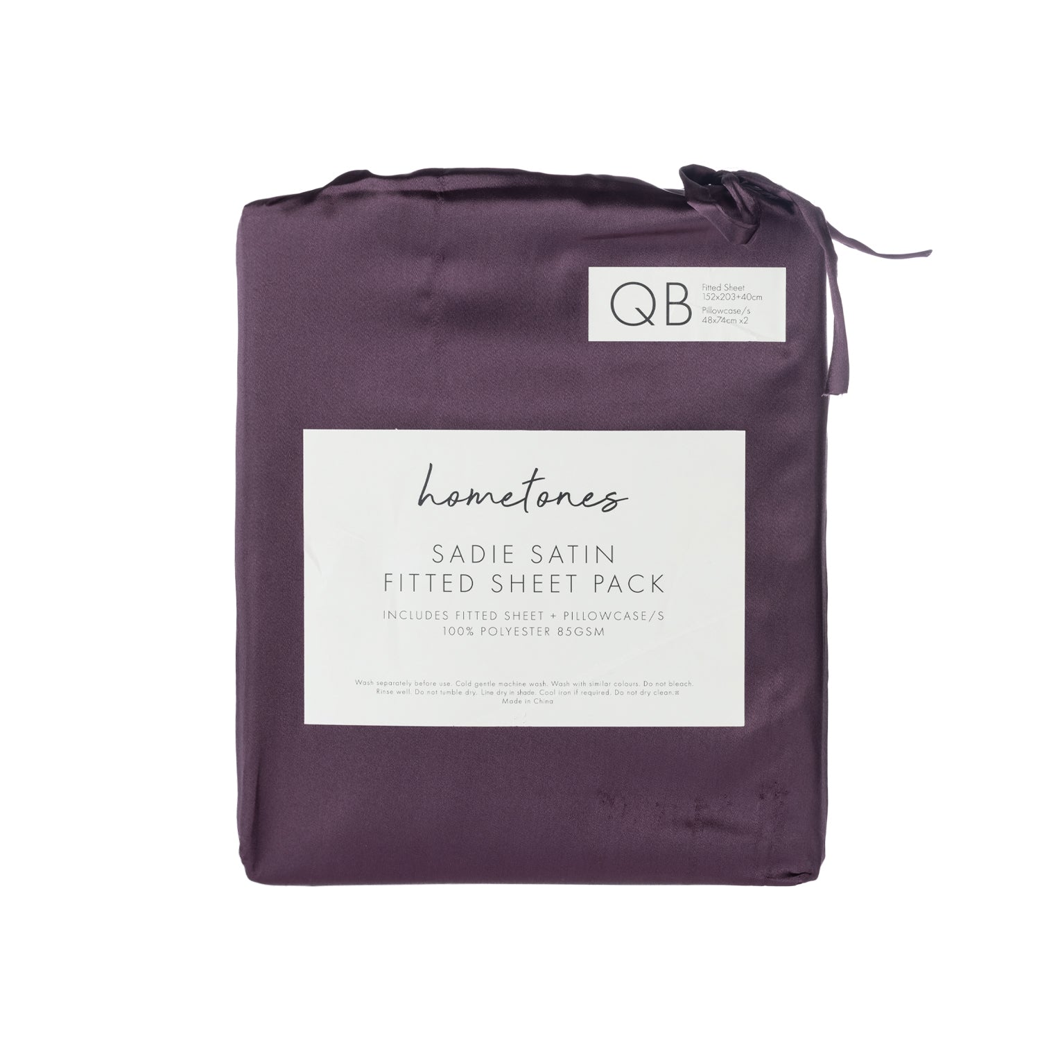 Hometones Sadie Satin Fitted Sheet & Pillowcase/s