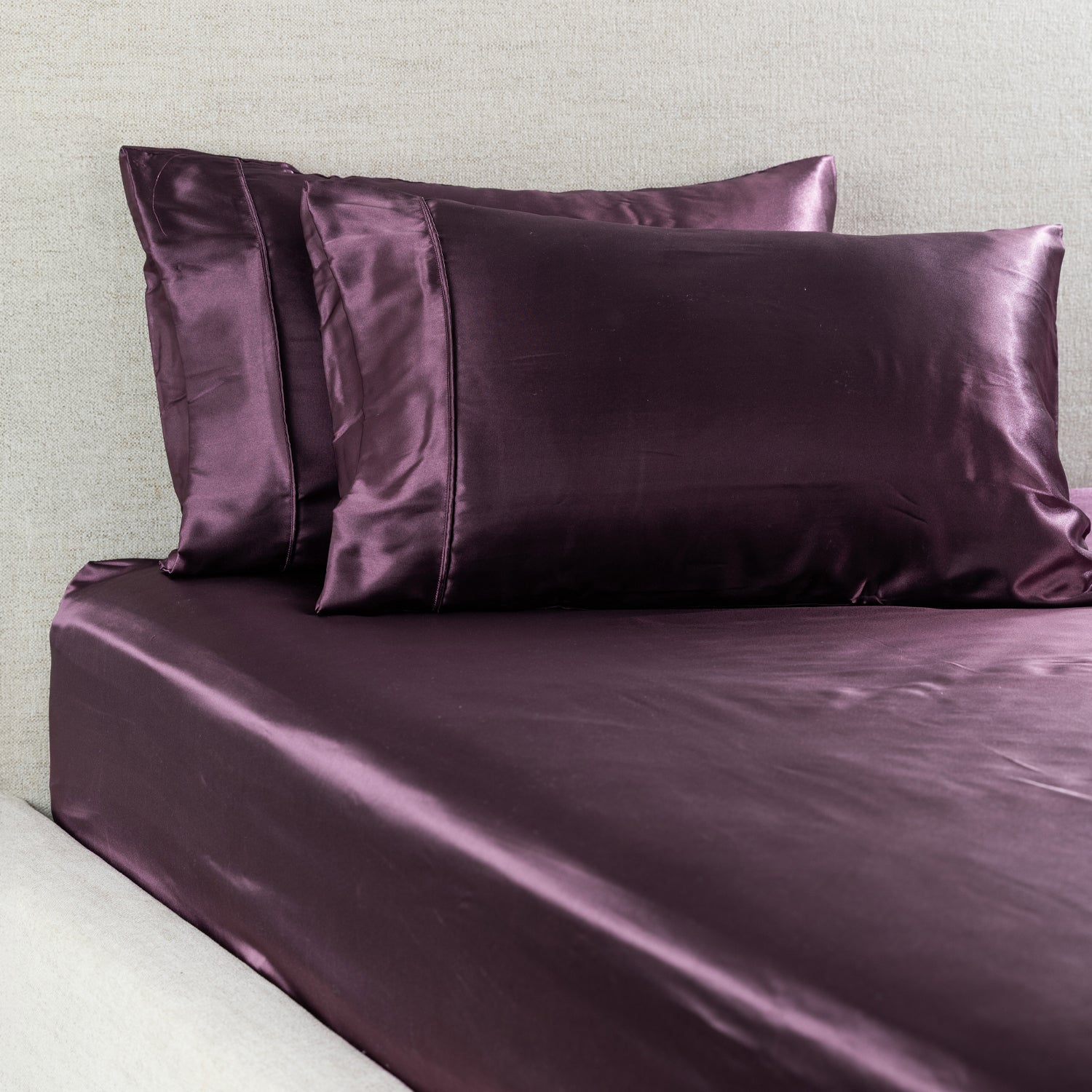Hometones Sadie Satin Fitted Sheet & Pillowcase/s