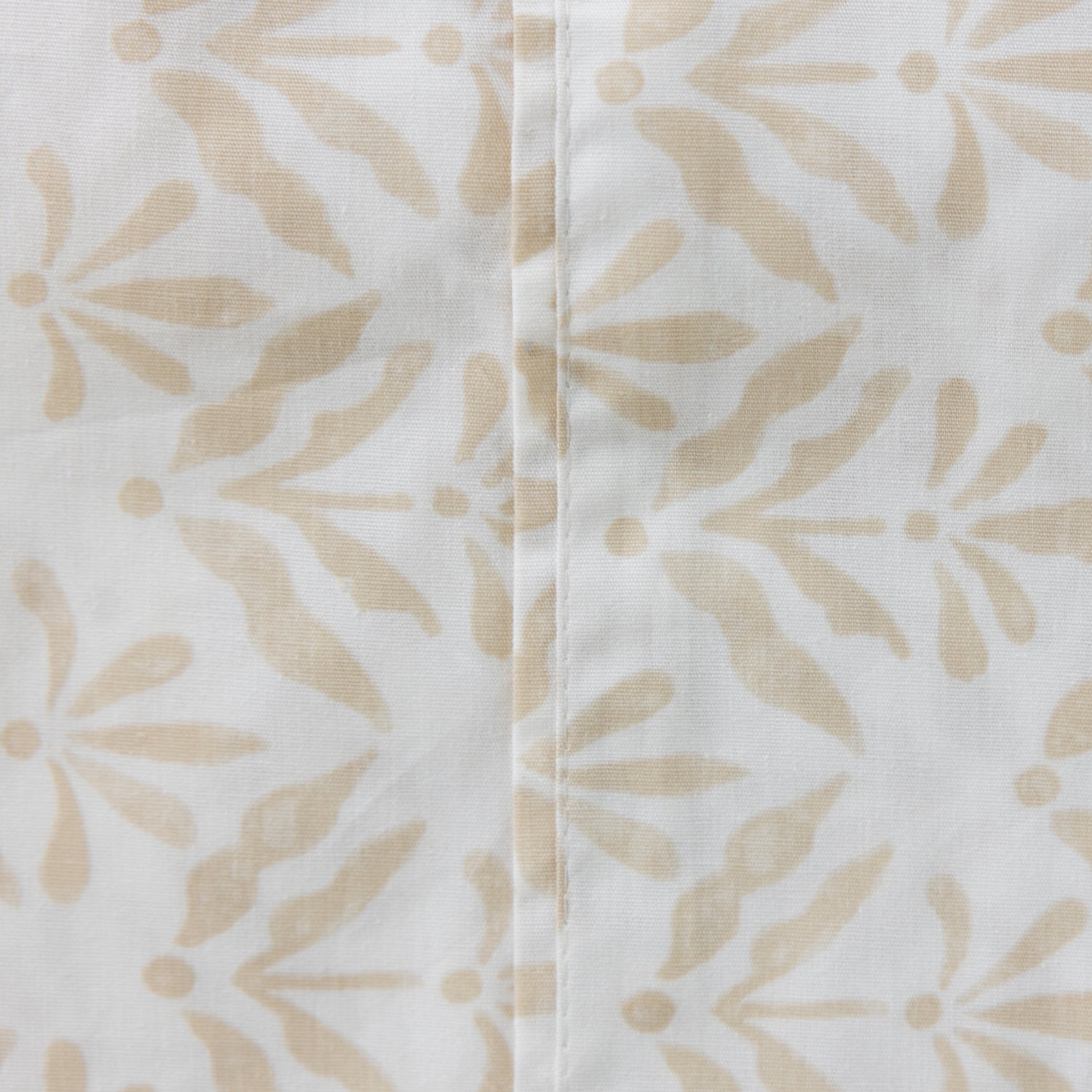 Pure & Simple Finn Printed Sheet Set in Natural packaged with matching fabric bag and beige botanical print.