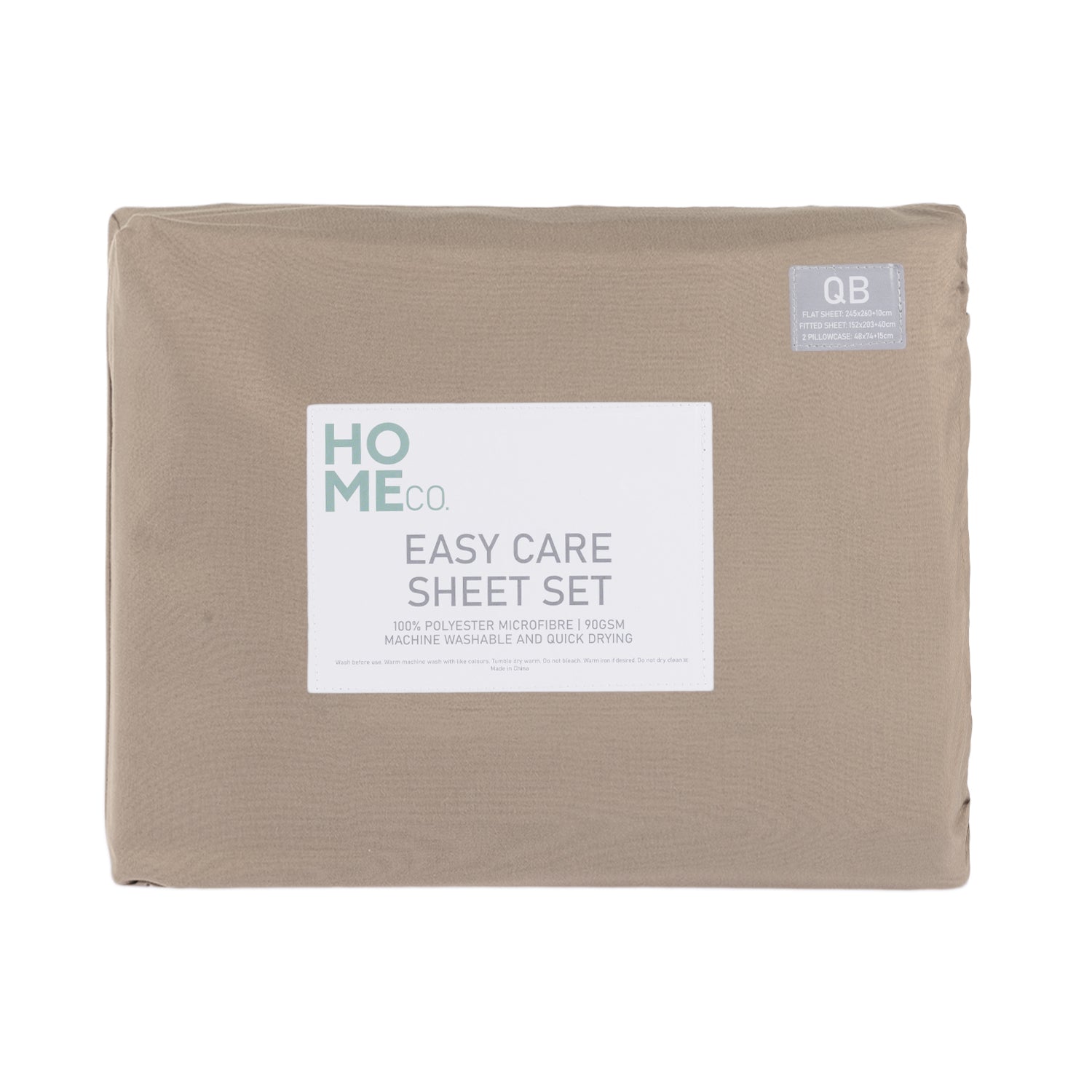 pack shot of a sheet set in cappuccino.