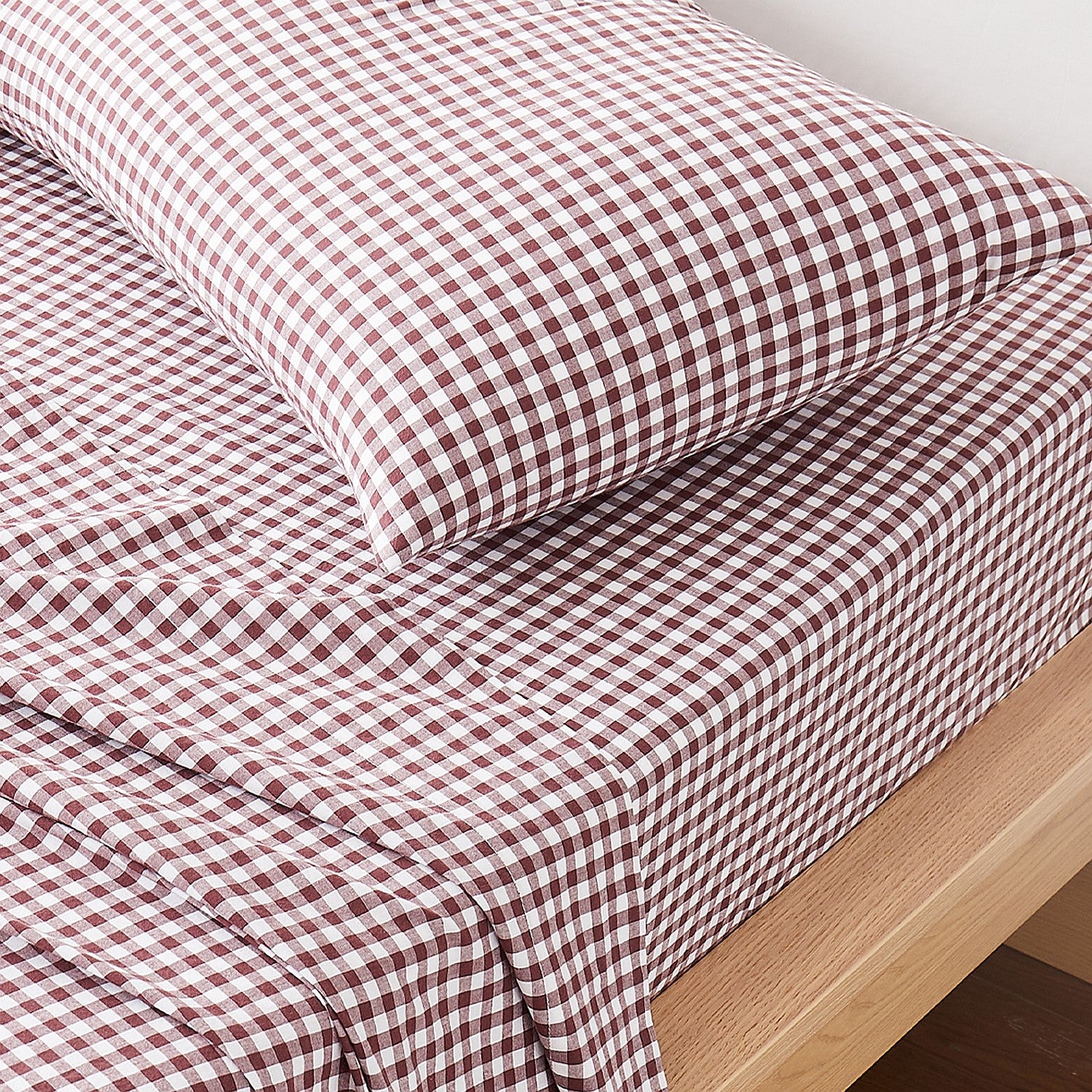 Design Republique Stonewashed Cotton Check Fitted Sheet