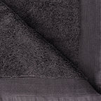 Close-up of the Charcoal Egyptian cotton Bathmat showing the soft textured pile and ribbed border.