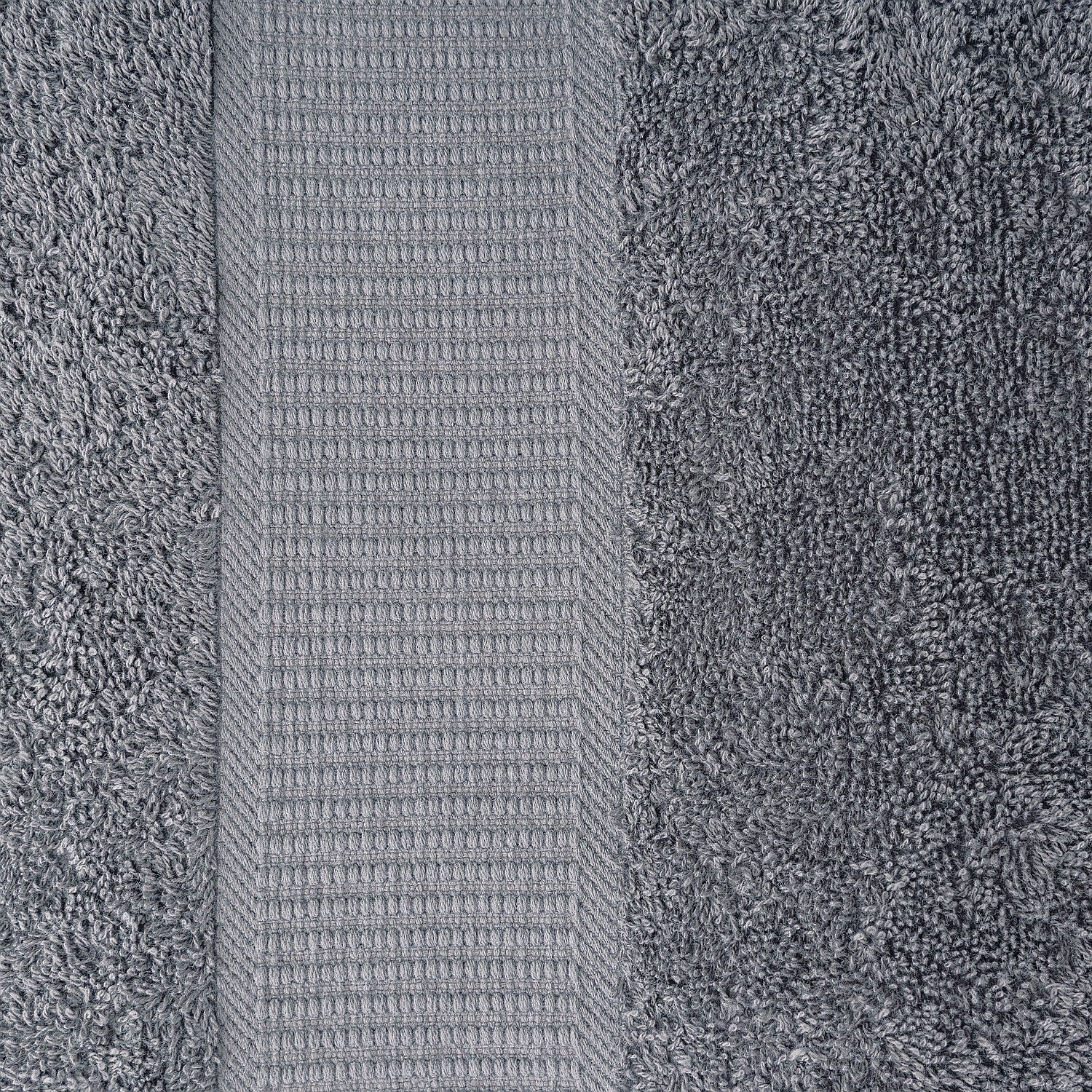 Gray textured towel with different pile heights