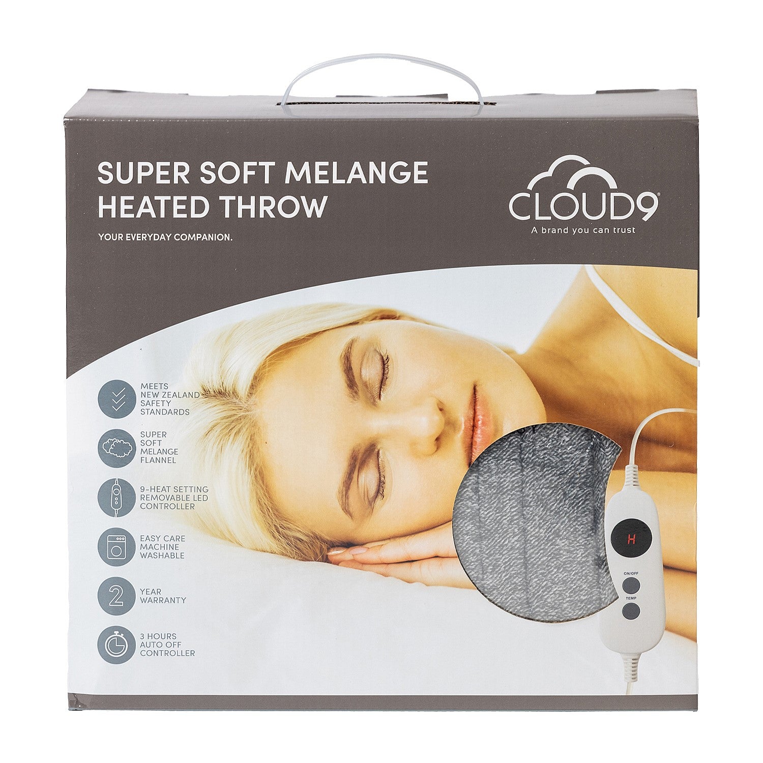 Cloud 9 Super Soft Melange Electric Heated Throw