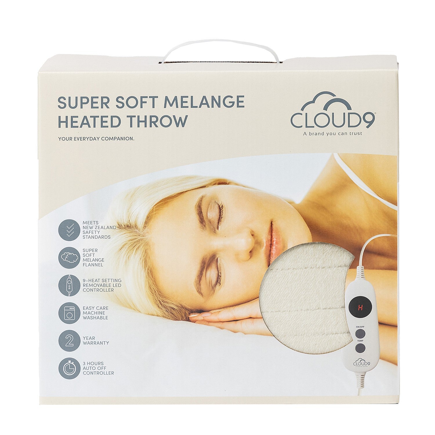 Cloud 9 Super Soft Melange Electric Heated Throw