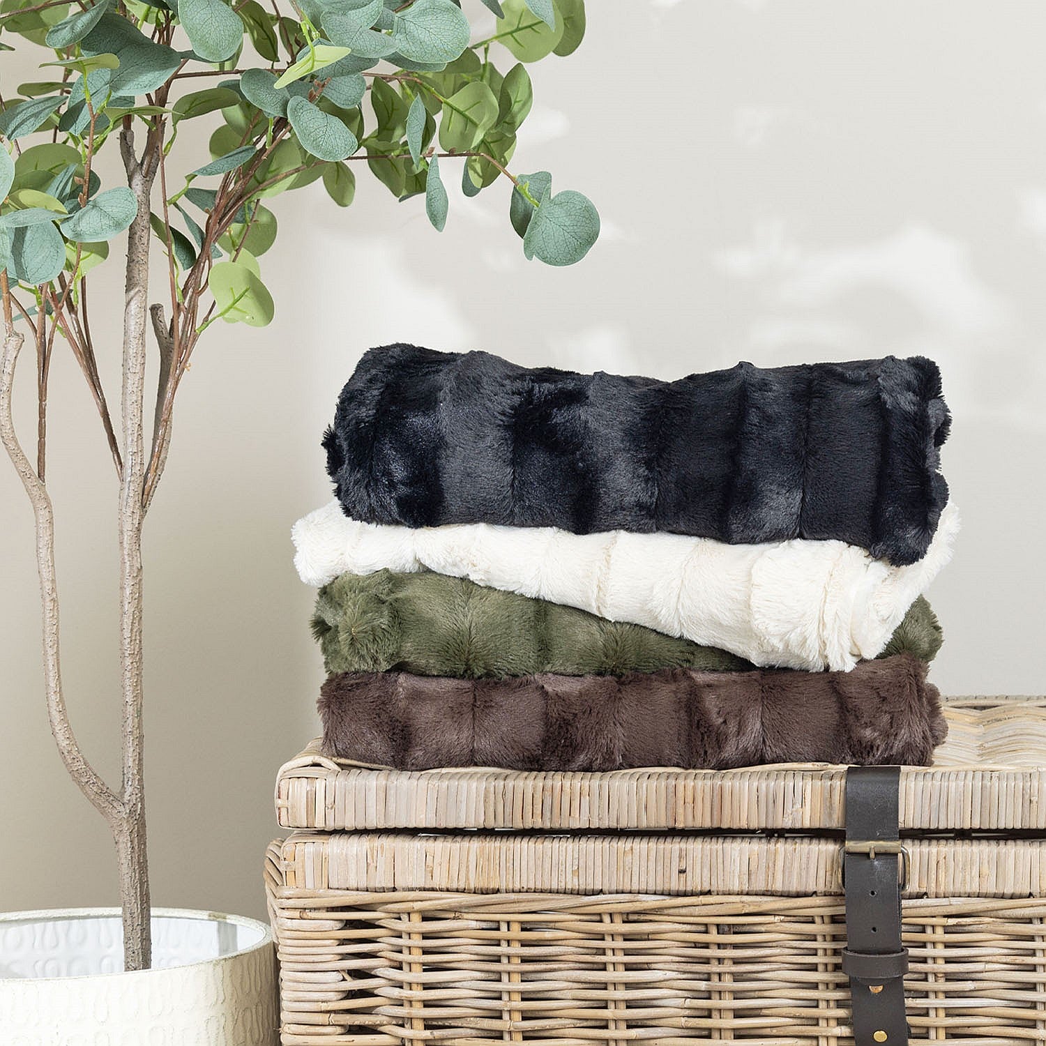 Solace Channel Faux Fur Throw