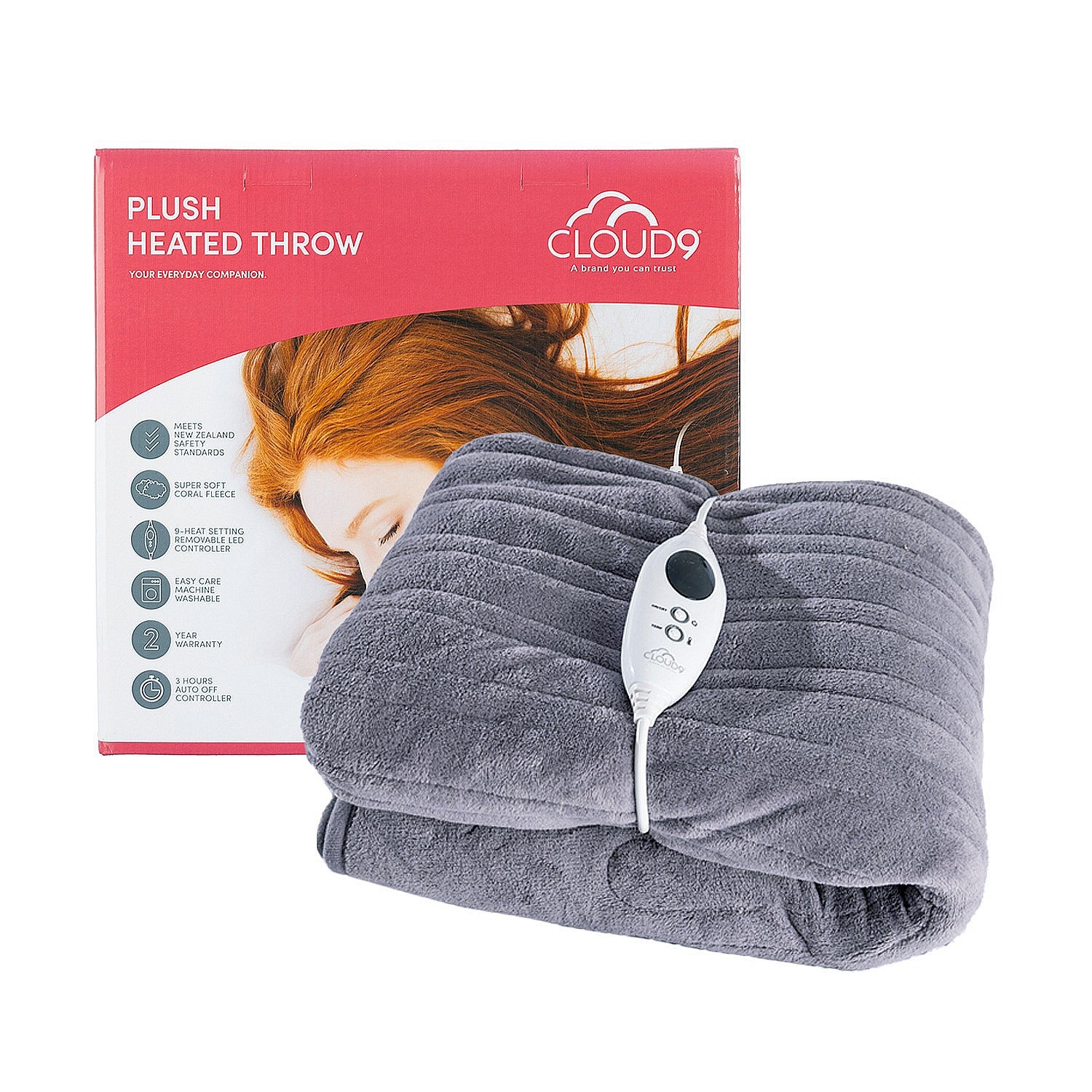 Cloud 9 Plush Electric Heated Throw