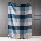 Woolrest New Zealand Wool Check Throw Blue