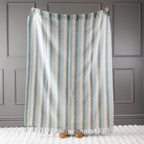 Woolrest New Zealand Wool Herringbone Stripe Throw Teal
