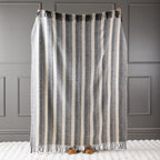 Woolrest New Zealand Wool Herringbone Stripe Throw Charcoal