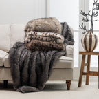 Design Republique Snow Leopard Faux Fur Throw