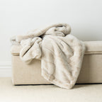 Design Republique Emerson Stripe Faux Fur Natural Throw