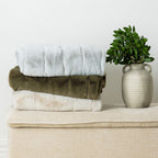 Design Republique Emerson Stripe Faux Fur Silver Throw