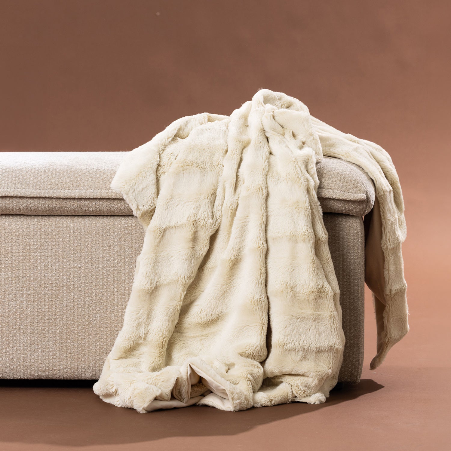 Solace Channel Faux Fur Throw
