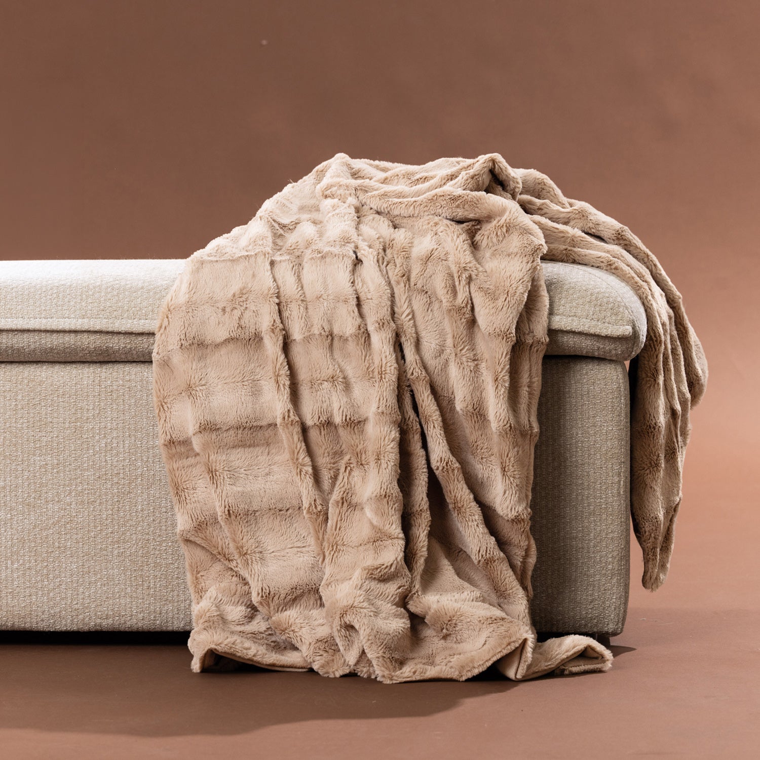 Solace Channel Faux Fur Throw