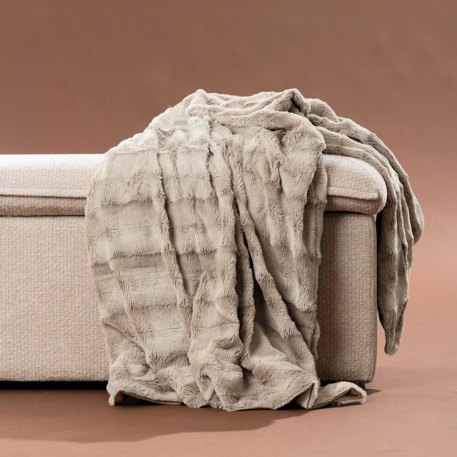 Solace Channel Faux Fur Throw