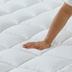 Up close of the luxury high loft mattress topper 