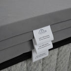 Close-up of the Cloud 9 Luxe Adjustable Mattress comfort layers featuring labelled removable foam inserts for personalised sleep support and adjustable comfort.