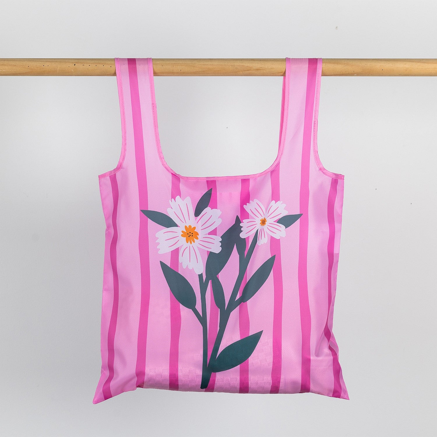 Home Co. Daisy Stripe Recycled Double Sided Foldable Tote
