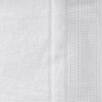 Close-up of the Design Republique Elani White bath sheet, showing the soft terry texture and ribbed border detail.
