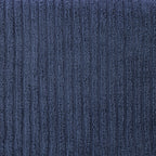 Close-up of a blue Home Co. Lara Stripe face cloth showing the soft looped cotton texture and subtle ribbed stripe design.