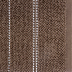 Home Co. Sara Stitch Bath Towel in Mocha, featuring a soft textured finish with white stitched stripe detailing.