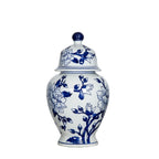 Gracious Living Magnolia Ginger Jar featuring a blue and white floral pattern with a decorative lidded top.