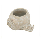 Design Republique Snail Planter Natural featuring a cream snail-shaped planter with textured detailing.