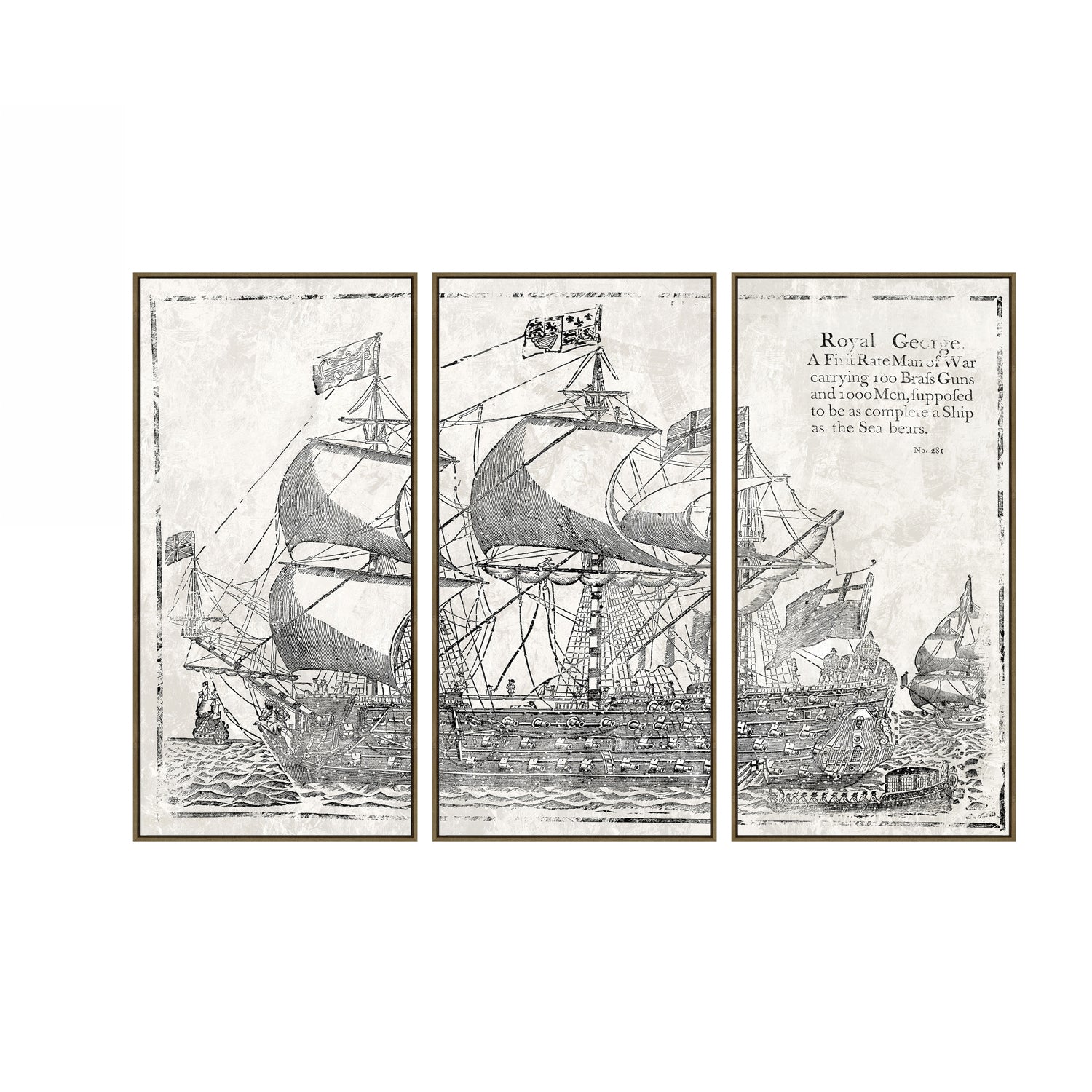 Design Republique Ship 3 Piece Wall Art