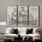 Design Republique Ship 3 Piece Wall Art