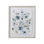 Solace Textured Floral Blue Wall Art