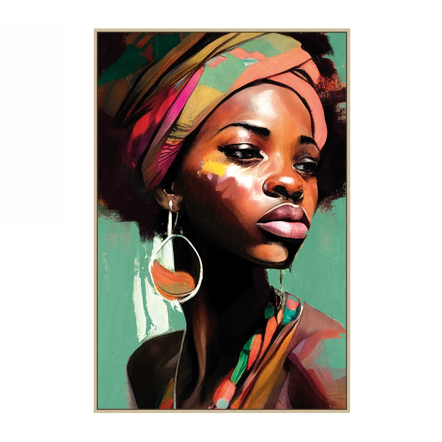 Design Republique Banks Woman Framed Canvas