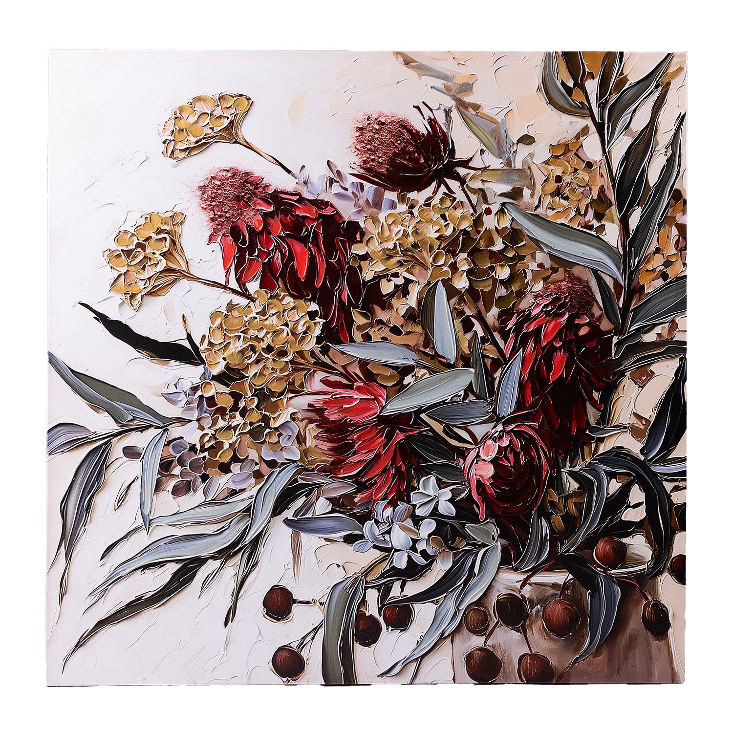 Gracious Living Wine Florals Cluster Wall Art