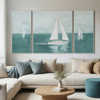 Cove Sail Framed Canvas Set of 3