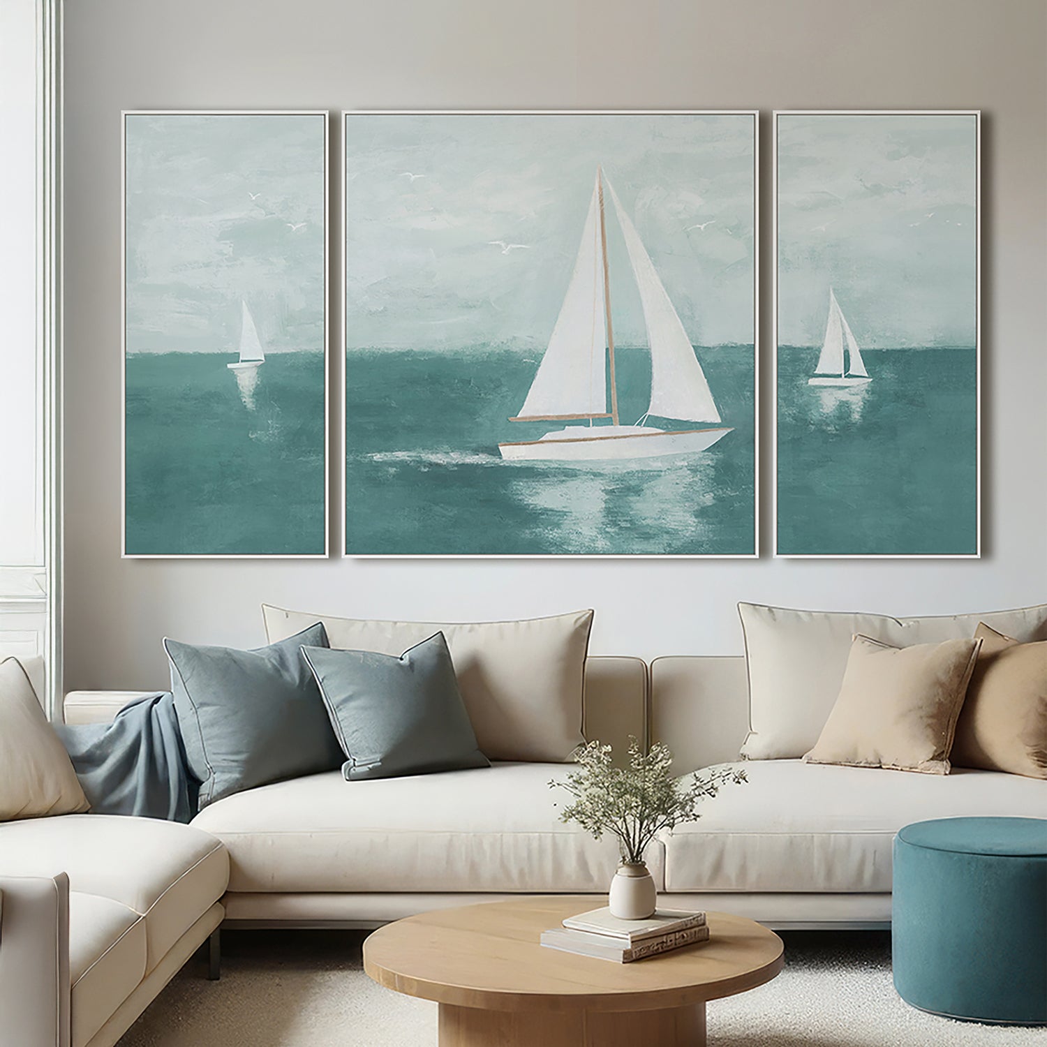 Cove Sail Framed Canvas Set of 3