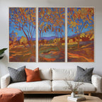 Design Republique Autumn Trees Framed Canvas Set of 3