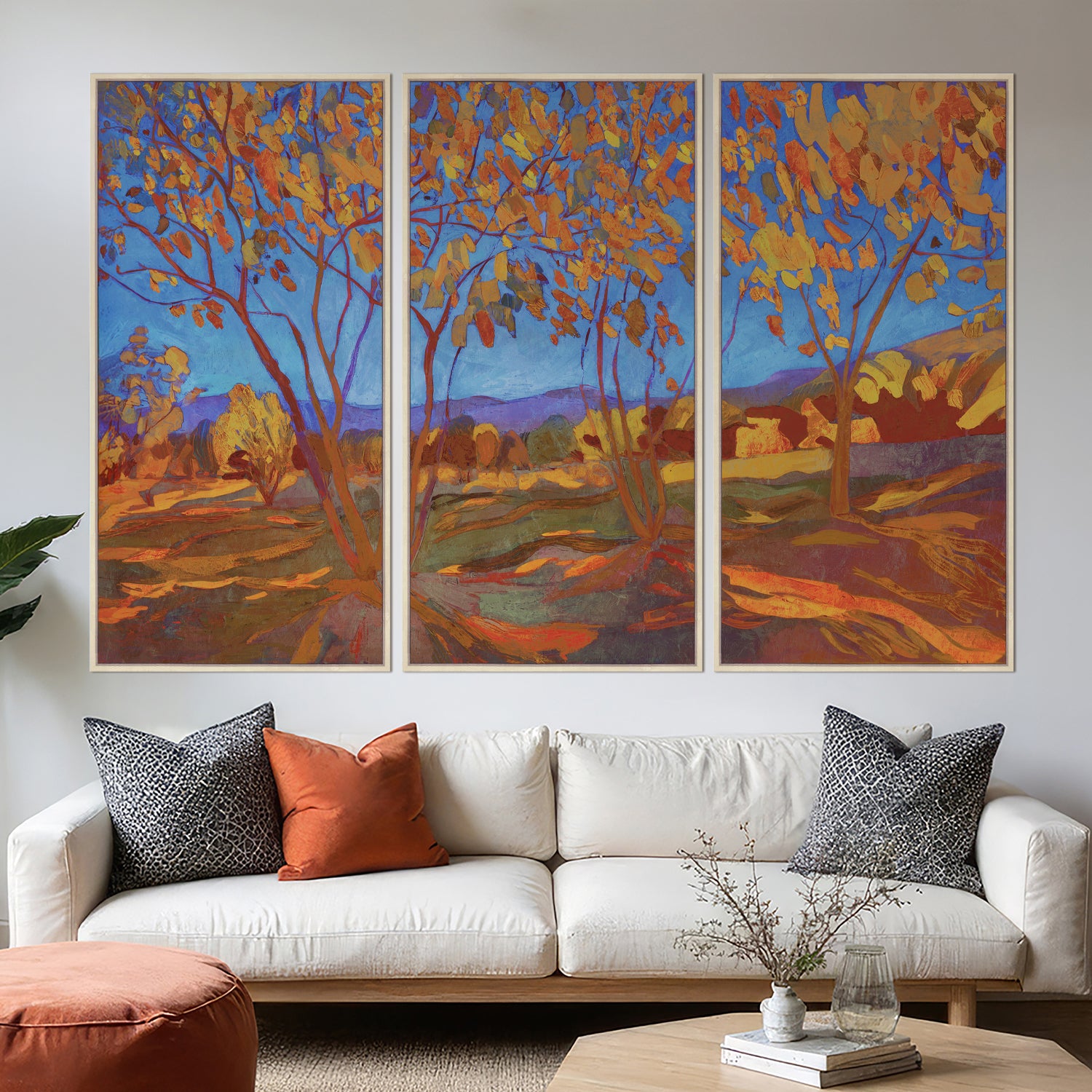 Design Republique Autumn Trees Framed Canvas Set of 3