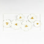 Home Chic Metal White Flowers Wall Art