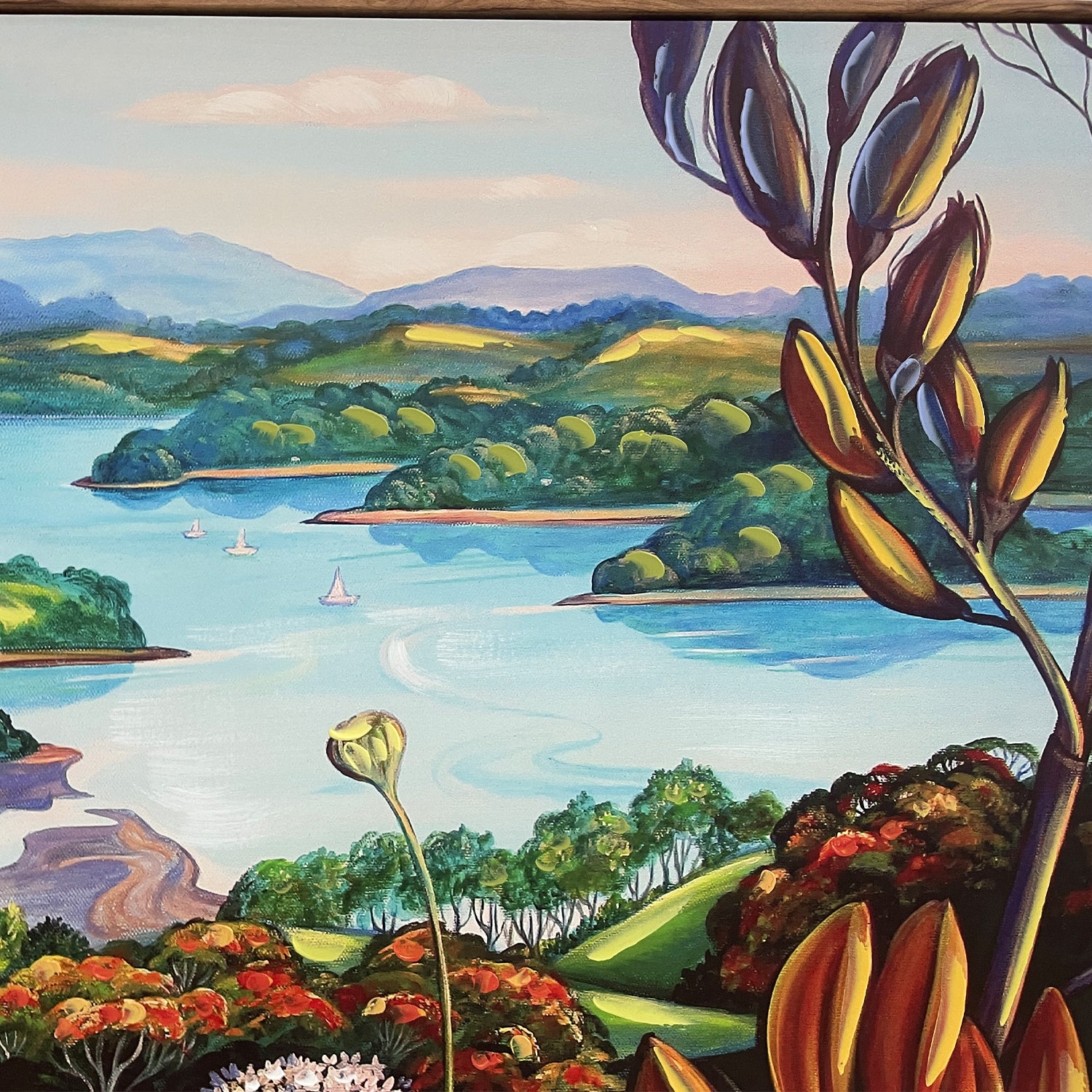 Design Plus Kiwiana Mahurangi Harbour Wall Art 120 x 80cm