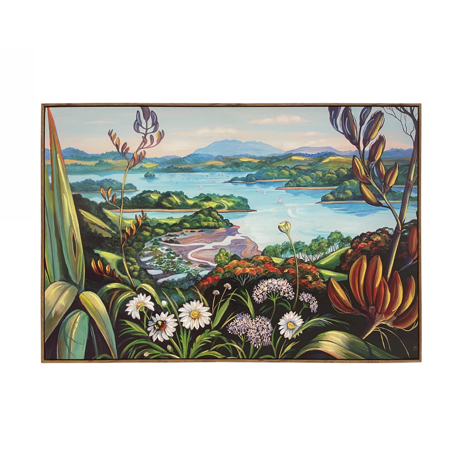 Design Plus Kiwiana Mahurangi Harbour Wall Art 120 x 80cm