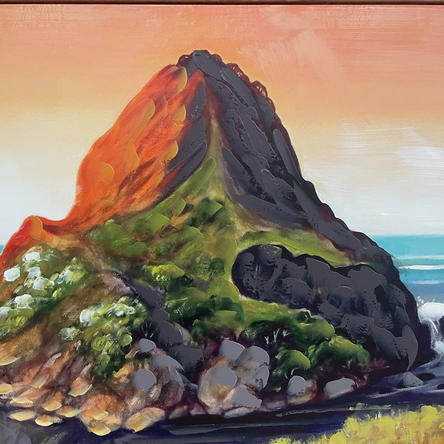 Design Plus Kiwiana Piha In Golden Tones 120 x 90cm Wall Art