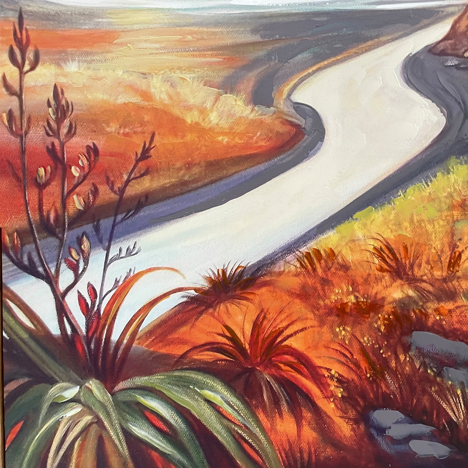 Design Plus Kiwiana Piha In Golden Tones 120 x 90cm Wall Art