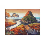 Design Plus Kiwiana Piha In Golden Tones 120 x 90cm Wall Art