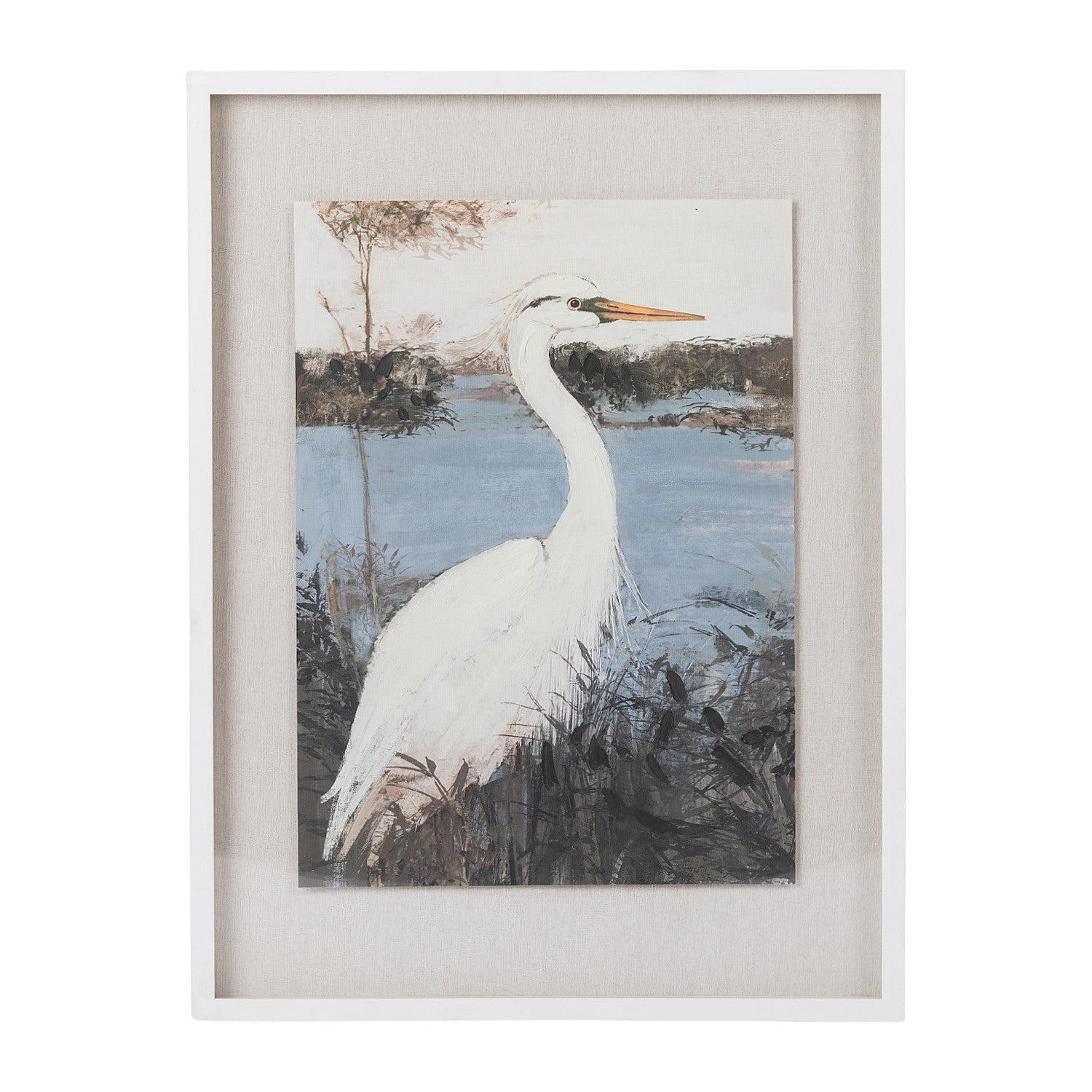 Design Republique Framed Fabric Wall Art Crane