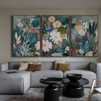 Design Republique 3 Piece Wall Art Bright Florals
