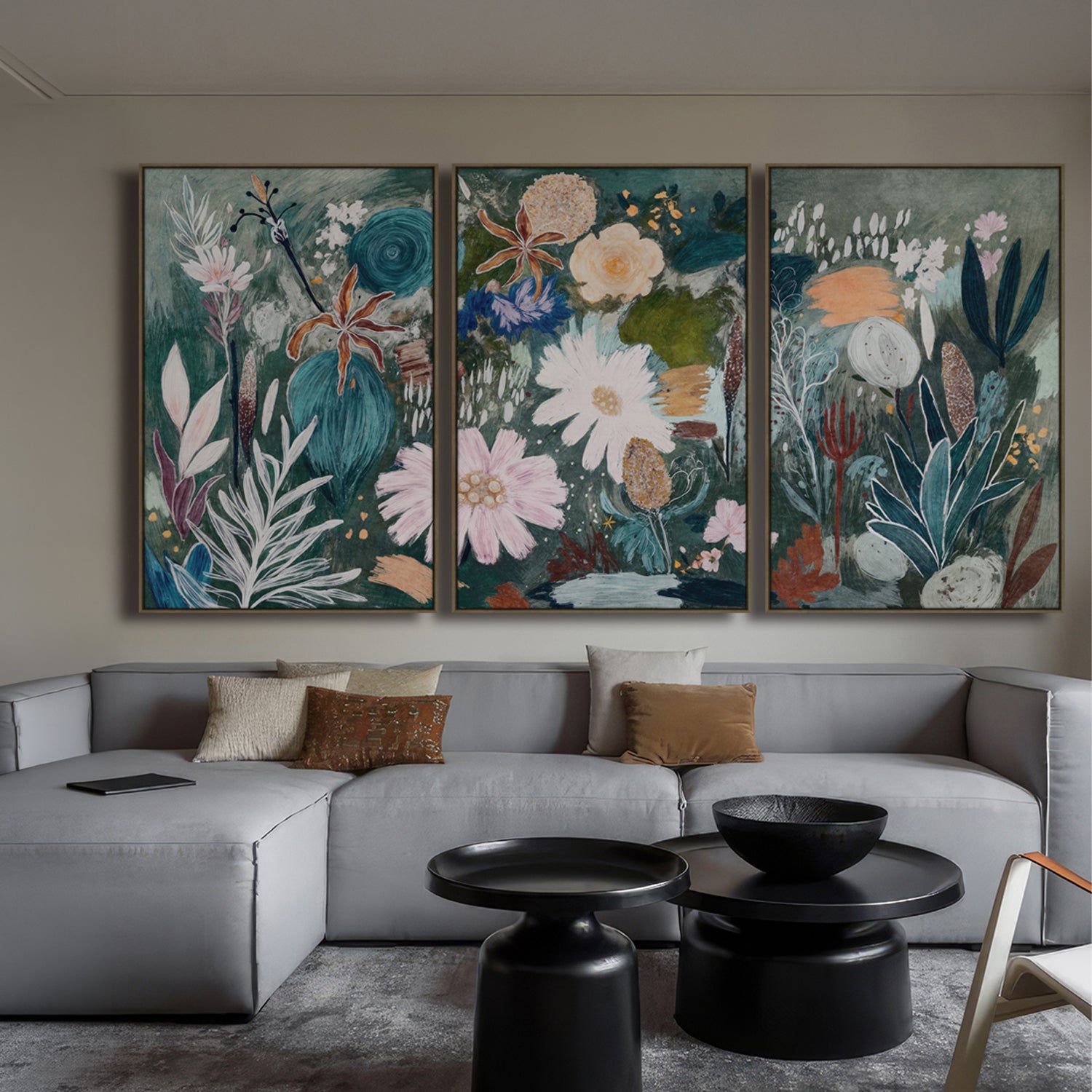 Design Republique 3 Piece Wall Art Bright Florals