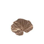 Design Republique Haven Flower Plaque in Gold, featuring an organic flower-inspired shape with embossed vein detailing and a warm antique gold finish.
