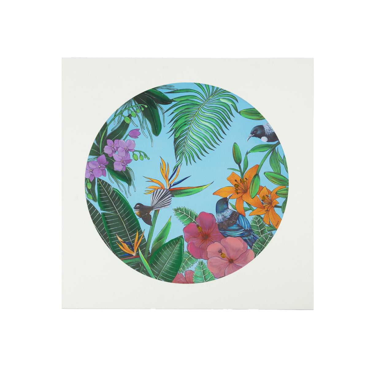 Design Plus Kiwiana Tui & Piwakawaka Wall Art 80 x 80cm